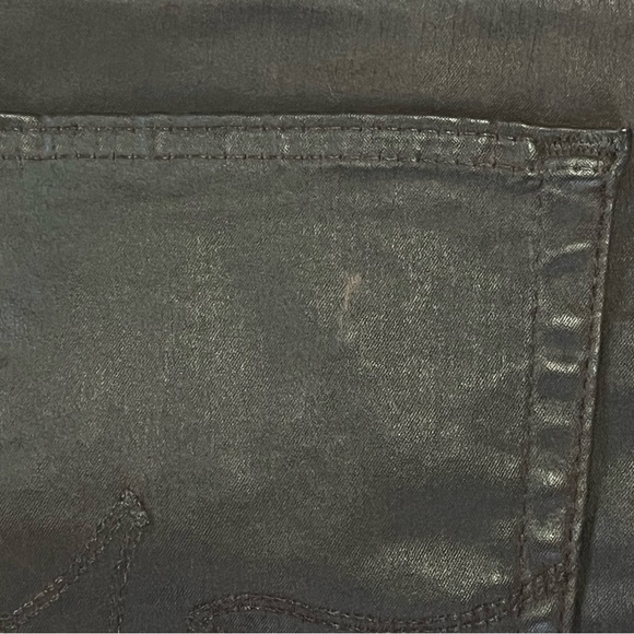 Adriano Goldschmied AG Farrah Skinny Leatherette High Rise Skinny Brown Size 31 - Picture 15 of 16